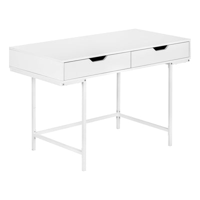Computer Desk - 48"L / White / White Metal - I 7554