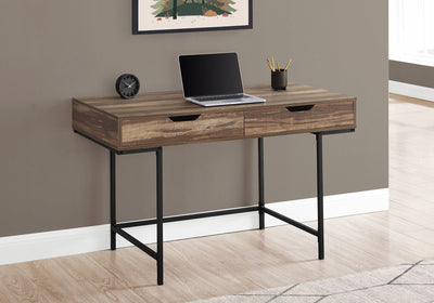 Computer Desk - 48"L / Brown Reclaimed Wood / Black Metal - I 7557