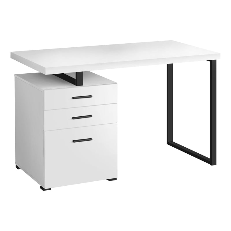 Computer Desk - 48"L / White / Black Metal / L/R Face - I 7646