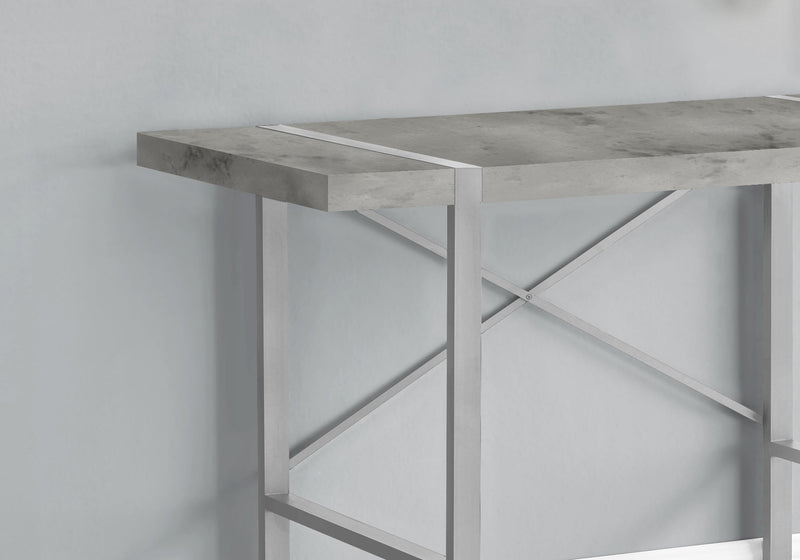 Computer Desk - 48"L / Grey Concrete-Look / Silver Metal - I 7662