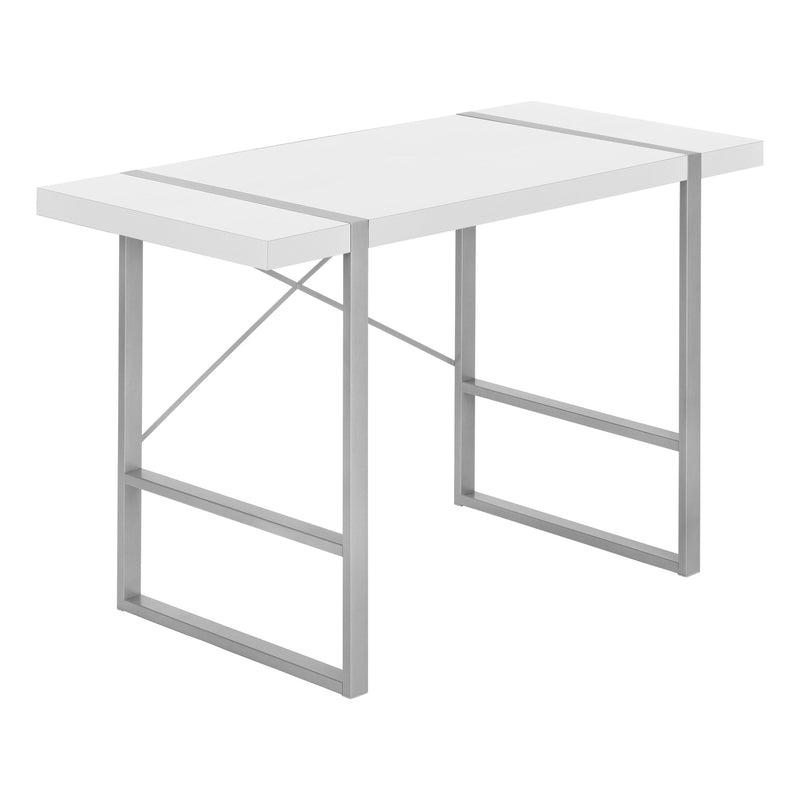 Computer Desk - 48"L / White / Silver Metal - I 7663