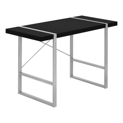 Computer Desk - 48"L / Black / Silver Metal - I 7664