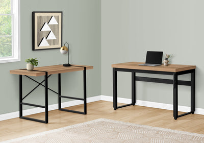 Computer Desk - 48"L / Reclaimed Wood / Adj.Height/ Black - I 7677