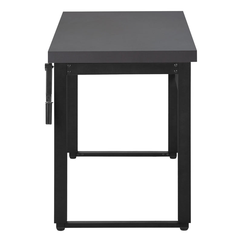 Computer Desk - 48"L / Modern Grey / Adj.Height/ Black - I 7680