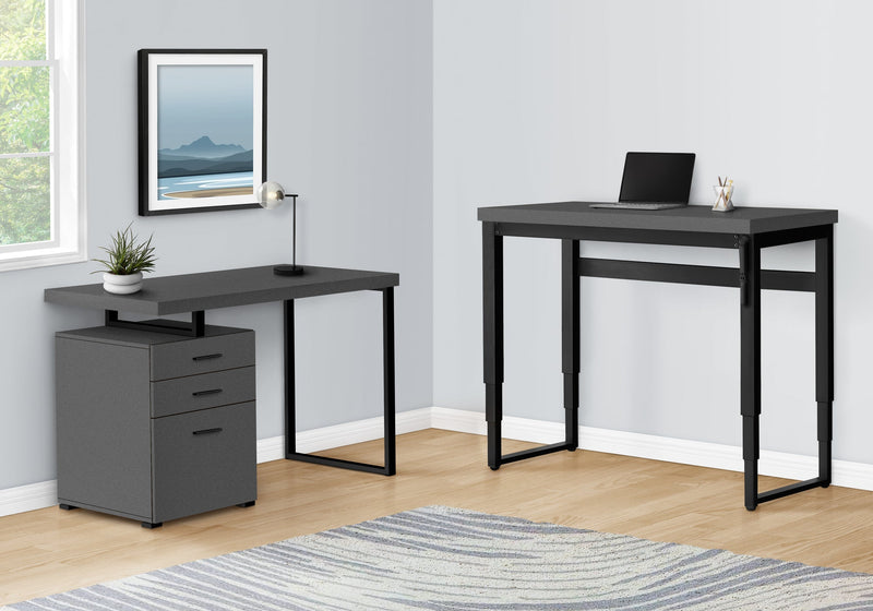 Computer Desk - 48"L / Modern Grey / Adj.Height/ Black - I 7680