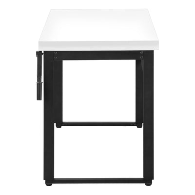 Computer Desk - 48"L / White / Adj.Height/ Black Metal - I 7681