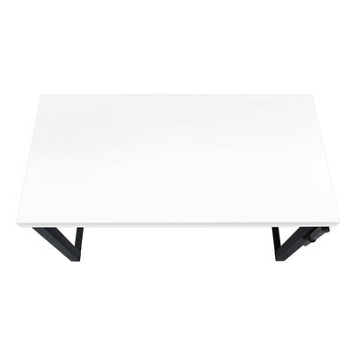 Computer Desk - 48"L / White / Adj.Height/ Black Metal - I 7681