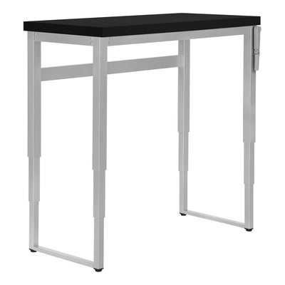 Computer Desk - 48"L / Black / Adj.Height/ Silver Metal - I 7684
