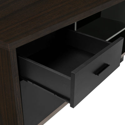 Computer Desk - 72"L Espresso / Black Executive Corner - I 7710