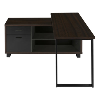 Computer Desk - 72"L Espresso / Black Executive Corner - I 7710