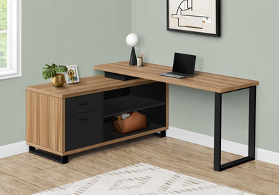 Computer Desk - 72"L Reclaimed / Black Executive Corner - I 7712