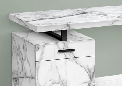 Computer Desk - 48"L / White Marble Left Or Right Facing - I 7762