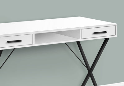Computer Desk - 42"L / White / Black Metal - I 7790