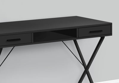 Computer Desk - 42"L / Black / Black Metal - I 7791