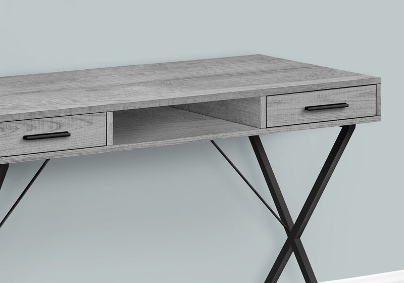 Computer Desk - 42"L / Grey / Black Metal - I 7792