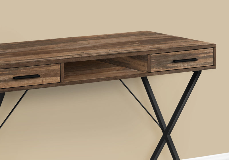 Computer Desk - 42"L / Brown Reclaimed Wood / Black Metal - I 7794