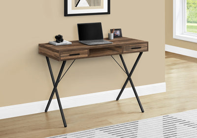 Computer Desk - 42"L / Brown Reclaimed Wood / Black Metal - I 7794