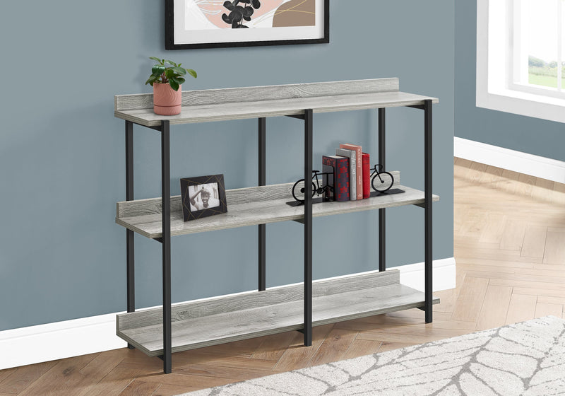 Accent Table - 48"L / Grey / Black Metal Hall Console - I 2217