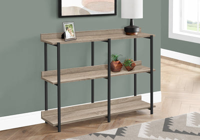Accent Table - 48"L / Dark Taupe / Black Metal Console - I 2218