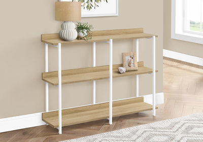 Accent Table - 48"L / Natural / White Metal Hall Console - I 2222