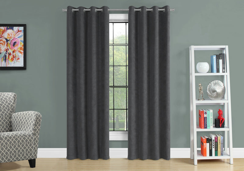 Curtain Panel - 2Pcs / 54"W X 95"H Grey Room Darkening - I 9804