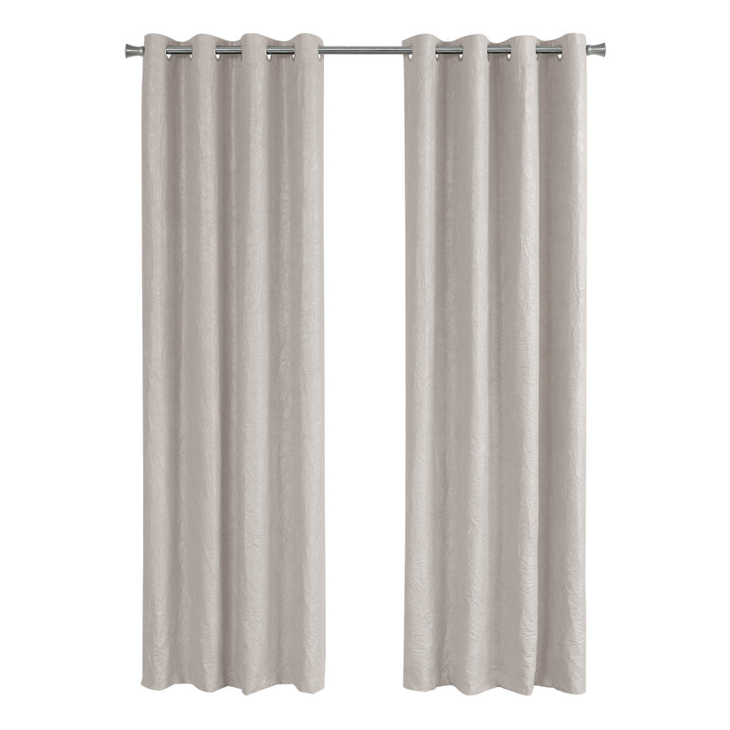 Curtain Panel - 2Pcs / 52"W X 84"H Ivory Room Darkening - I 9817