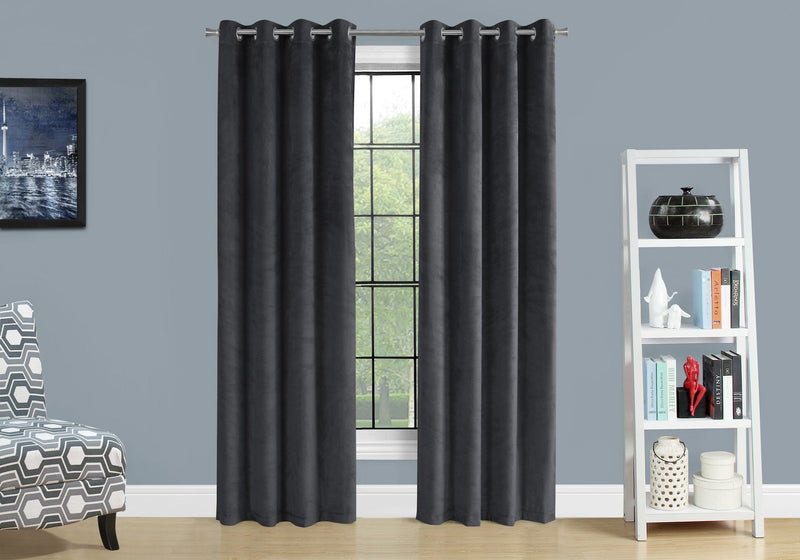 Curtain Panel - 2Pcs / 52"W X 84"H Grey Room Darkening - I 9823