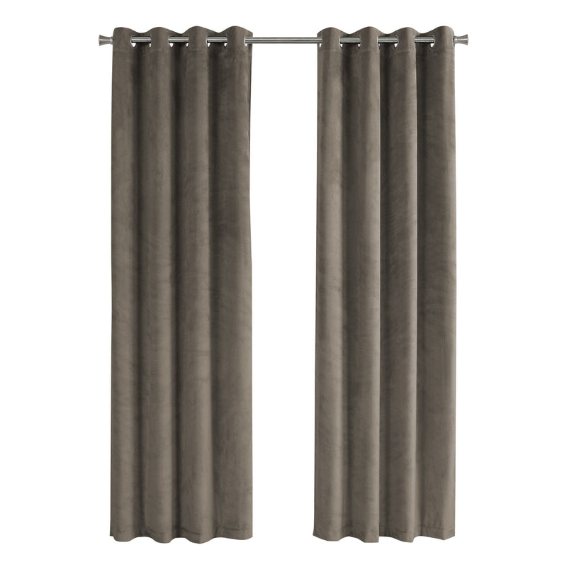 Curtain Panel - 2Pcs / 52"W X 84"H Taupe Room Darkening - I 9826
