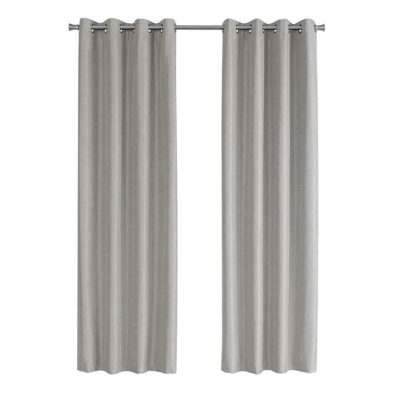 Curtain Panel - 2Pcs / 52"W X 84"H Silver Solid Blackout - I 9835