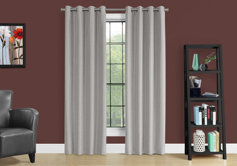 Curtain Panel - 2Pcs / 52"W X 95"H Silver Solid Blackout - I 9836