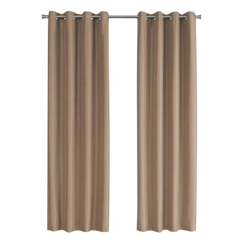 Curtain Panel - 2Pcs / 52"W X 84"H Brown Solid Blackout - I 9838
