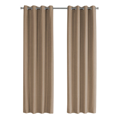 Curtain Panel - 2Pcs / 52"W X 95"H Brown Solid Blackout - I 9839