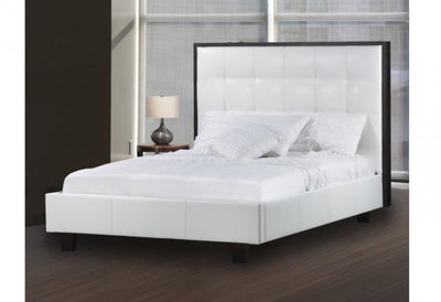 Classic Bed with tufted headboard and stained wood trim - R-163-D-HB