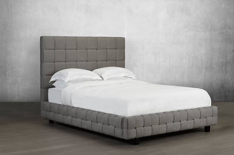 Unique Bed with Basket Weave Pattern Available in Different Fabrics and Colors - R-186-D-HB
