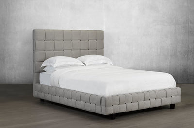 Unique Bed with Basket Weave Pattern Available in Different Fabrics and Colors - R-186-D-HB