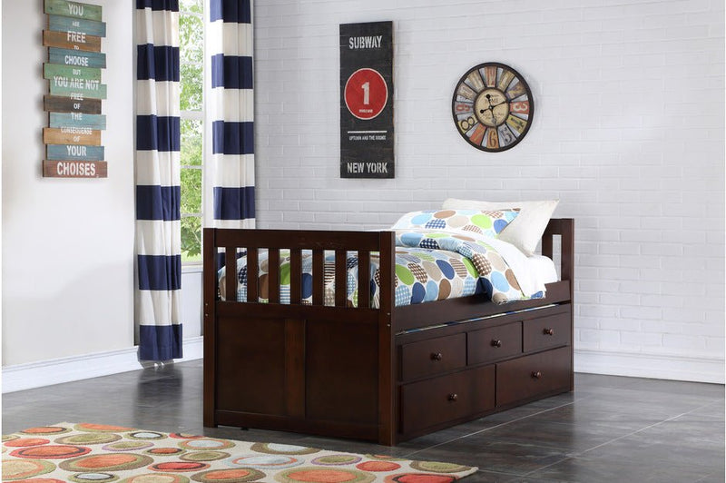 Rowe collection Espresso Trundle Bed w/ 3 drawers - MA-B2013PRE