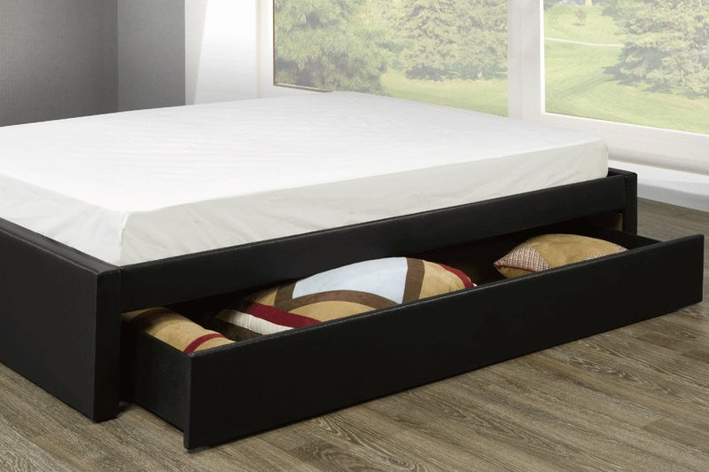 Customizable Platform Bed Includes Side Drawer Or Trundle Compatible with Other Headboards - R-189-S-B