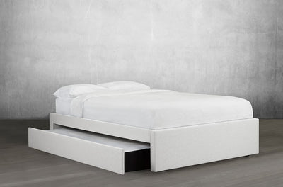Customizable Platform Bed Includes Side Drawer Or Trundle Compatible with Other Headboards - R-189-S-B