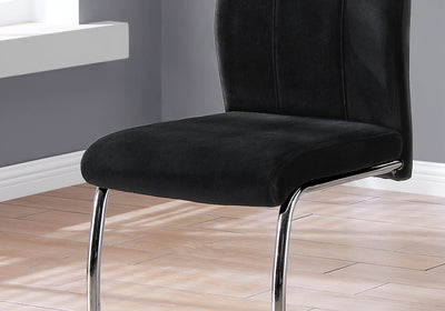 Dining Chair - 2Pcs / 39"H / Black Velvet / Chrome - I 1067