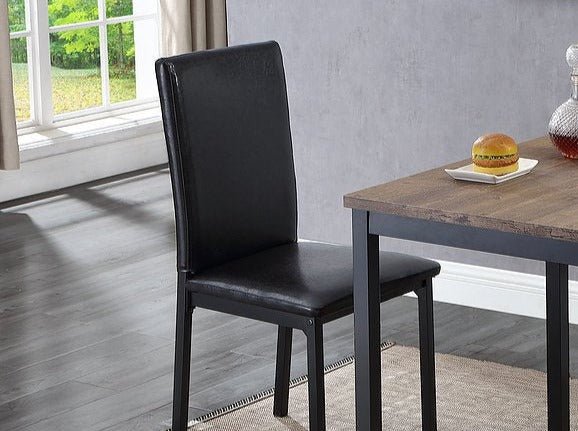 Black Metal x Faux Leather Dining Chair - IF-C-1025