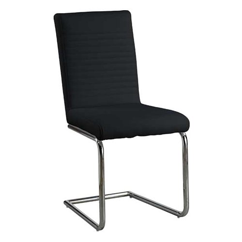 Black Cushion Dining Chair with Chrome Legs - IF-C-1040-B