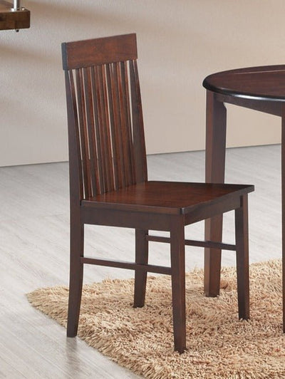 Solid Wood Espresso Dining Chair with Vertical Backing - IF-C-1072