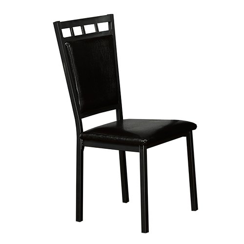 Gun Metal Dining Chair with Black PU Seats - IF-C-1231