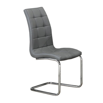 Upholstered Grey Leatherette Bucket Dining Chair - IF-C-1752