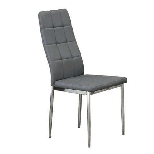 Upholstered Grey Chair with Chrome Legs - IF-C-1772