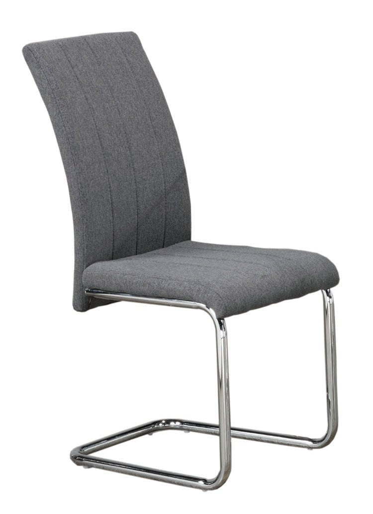 Light Grey Fabric Dining Chair with Chrome Legs - IF-C-1780