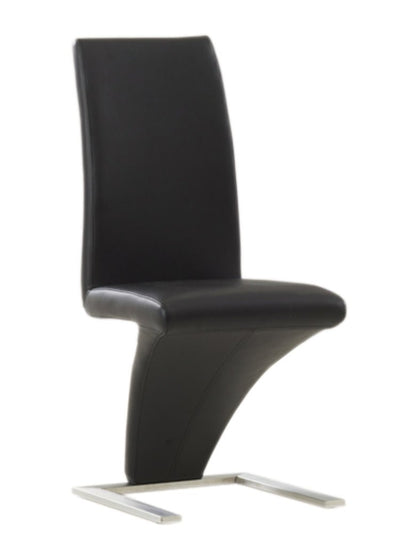 Upholstered Black Leatherette ‘Z’ Shaped Dining Chairs - IF-C-1785