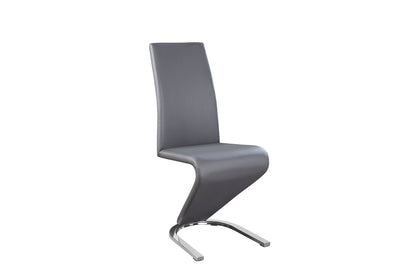 Upholstered Grey Leatherette ‘Z’ Shaped Dining Chairs - IF-C-1787