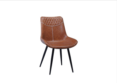 Stitched Brown PU Bucket-style Dining Chair - IF-C-1825