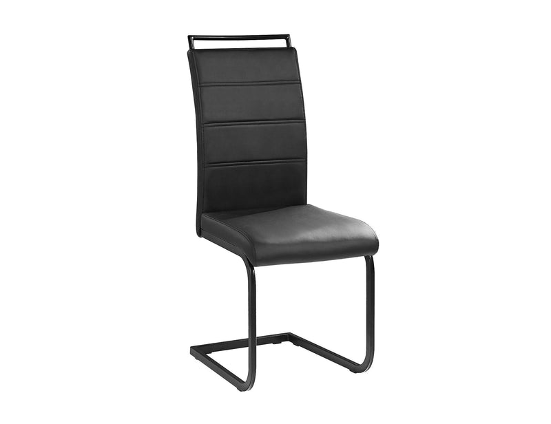 Black PU Hovering Dining Chair with Black Metal - IF-C-1865